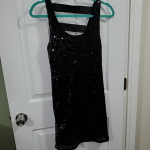 Black sequin mini dress